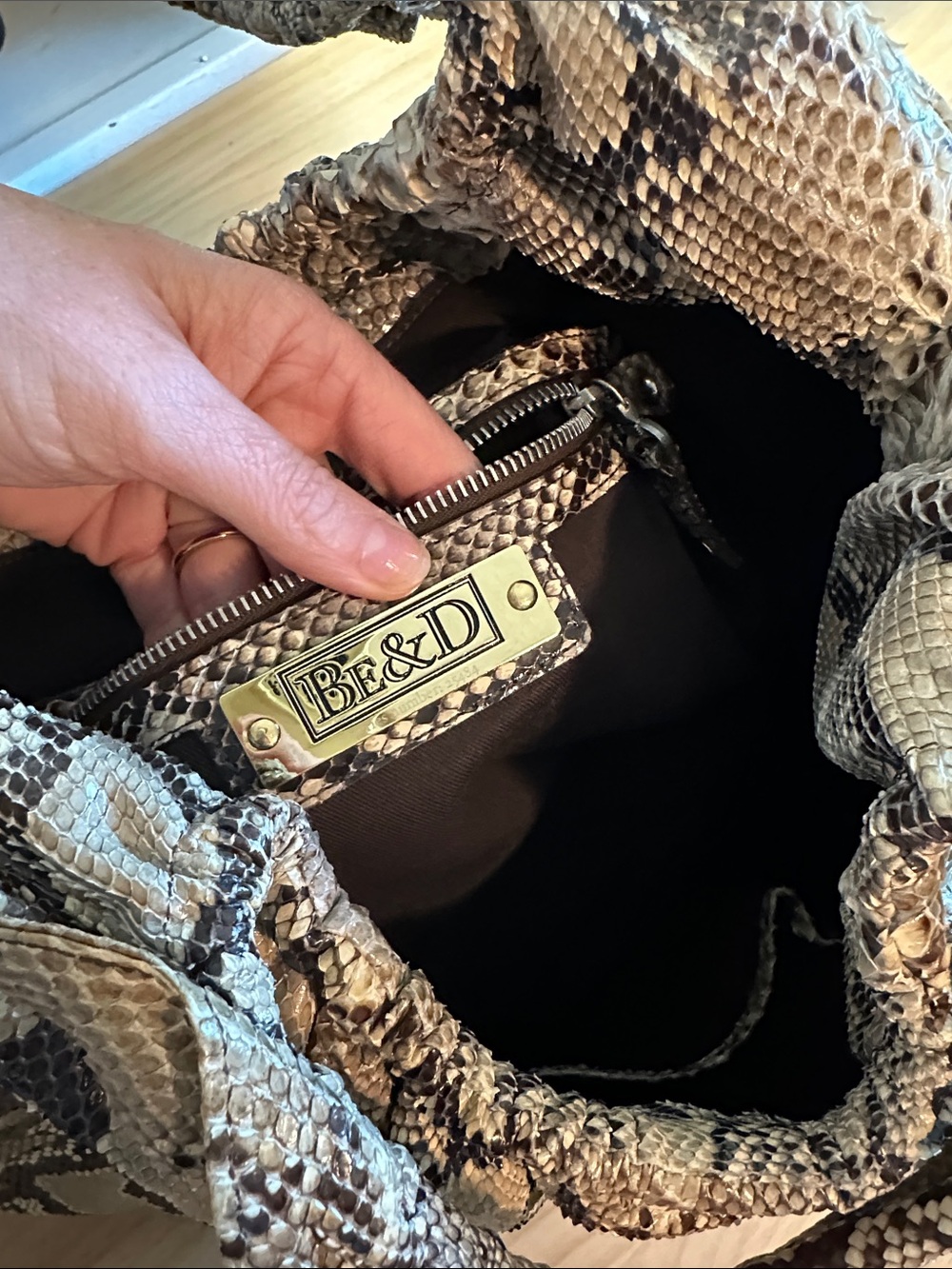 Authentic Python Shoulder Hobo Bag - Picture 5 of 7